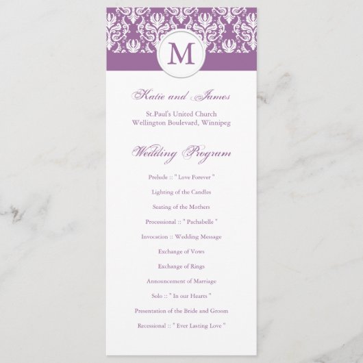 Sjabloon Elegant Wedding Program (Voorkant)