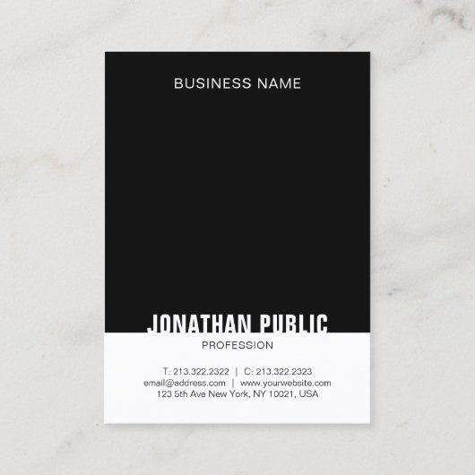 Sjabloon elegante moderne zwarte en witte rendie visitekaartje (Achterkant)