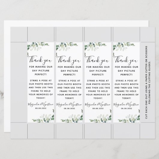 Sjabloon Eucalyptus Wedding Photo Booth Insert (Voorkant / Achterkant)