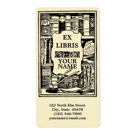 Sjabloon  Ex Libris Book Shelves Etiket (Voorkant)