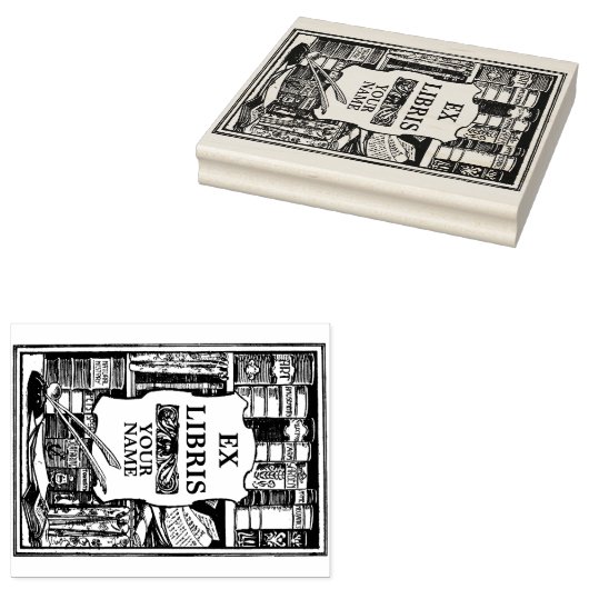 Sjabloon  Ex Libris Book Shelves Rubberstempel (Gestempeld)