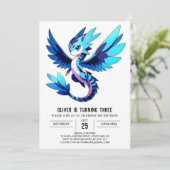 Sjabloon Fantasy Dragon Verjaardag Kaart (Staand voorkant)