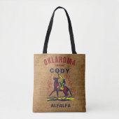 Sjabloon Faux Burlap Oklahoma Cody Alfalfa Tote Bag (Voorkant)