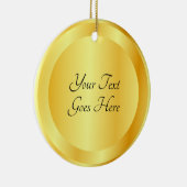 Sjabloon Faux Gold Metallic look Elegant Script Keramisch Ornament (Rechts)