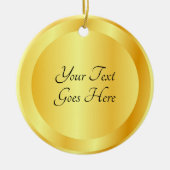 Sjabloon Faux Gold Metallic look Elegant Script Keramisch Ornament (Voorkant)