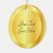 Sjabloon Faux Gold Metallic look Elegant Script Keramisch Ornament (Links)