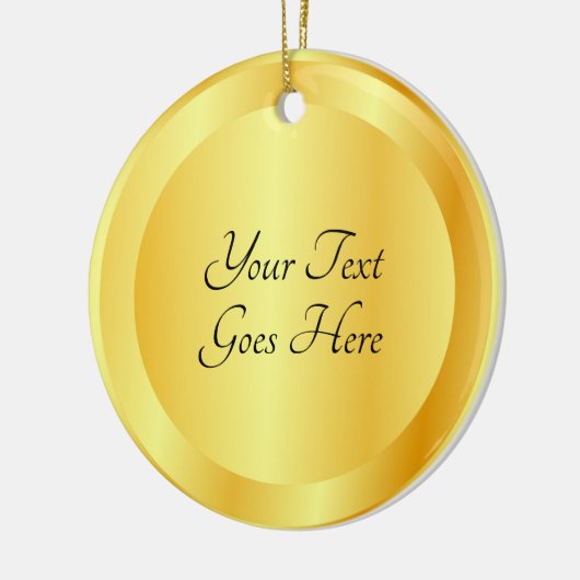 Sjabloon Faux Gold Metallic look Elegant Script Keramisch Ornament (Links)