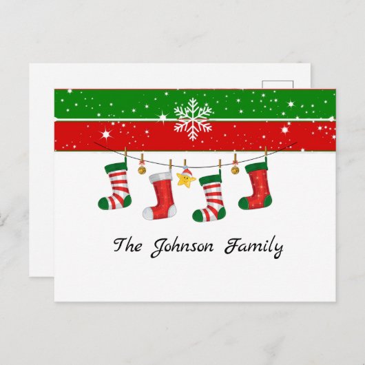 Sjabloon feestelijke kerstmis briefkaart (Voorkant / Achterkant)