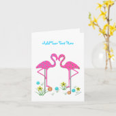 Sjabloon Flamingo Card (Gele Bloem)