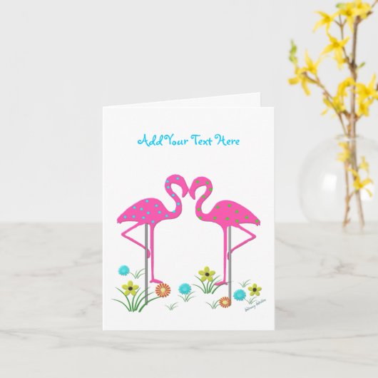 Sjabloon Flamingo Card (Gele Bloem)