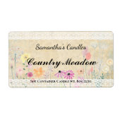 Sjabloon "Floral  Parchment Candle Label" Etiket (Voorkant)