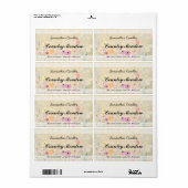 Sjabloon "Floral  Parchment Candle Label" Etiket (Full Sheet)
