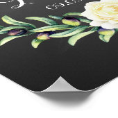 Sjabloon floral roos welkom trouwbord Print (Hoek)