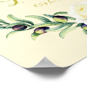 Sjabloon floral roos welkom trouwbord Print (Hoek)