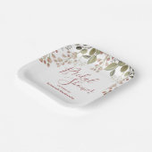 Sjabloon Floral Top Border Vrijgezellenfeest Papieren Bordje (Gebogen)