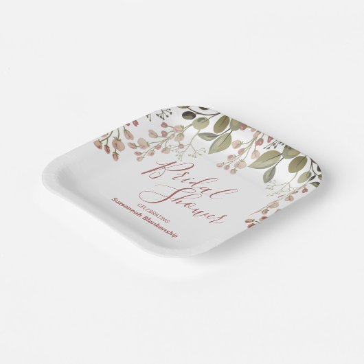 Sjabloon Floral Top Border Vrijgezellenfeest Papieren Bordje (Gebogen)