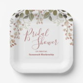 Sjabloon Floral Top Border Vrijgezellenfeest Papieren Bordje (Voorkant)