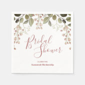 Sjabloon Floral Top Border Vrijgezellenfeest Servet (Voorkant)