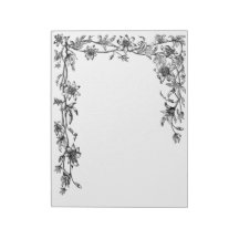 Sjabloon Floral Vine Border Notepad
