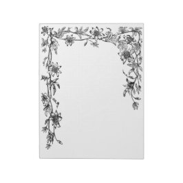 Sjabloon Floral Vine Border Notepad Notitieblok
