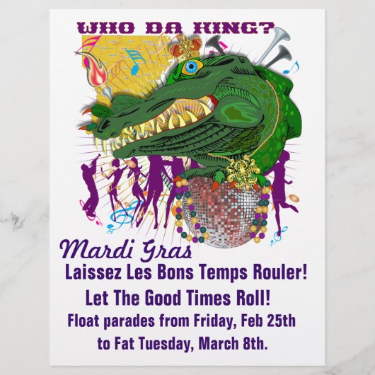 Sjabloon Flyer Mardi Gras (Voorkant)