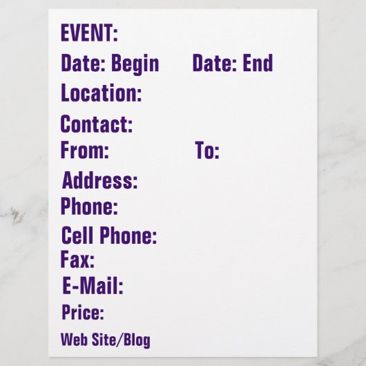 Sjabloon Flyer Mardi Gras (Achterkant)