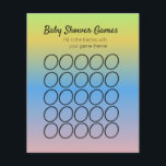 Sjabloon Flyer voor Cirkulaire Ombré Baby Shower S<br><div class="desc">Sjablonen voor Baby Shower Bingo Thema Spellen</div>