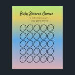Sjabloon Flyer voor Cirkulaire Ombré Baby Shower S<br><div class="desc">Sjablonen voor Baby Shower Bingo Thema Spellen</div>