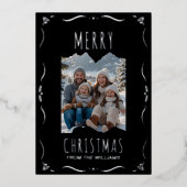 Sjabloon Folie Vakantie Kaart 2 Foto Kerst Zwart (Voorkant)