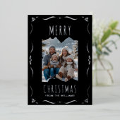 Sjabloon Folie Vakantie Kaart 2 Foto Kerst Zwart (Staand Voorkant)