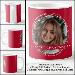 Sjabloon Foto Bericht Aandenken Kerst Rood C81 Koffiemok