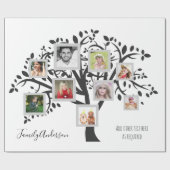 Sjabloon Foto Collage Family Tree - Aangepast Cadeaupapier (Vlak)