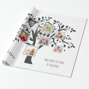 Sjabloon Foto Collage Family Tree - Aangepast Cadeaupapier