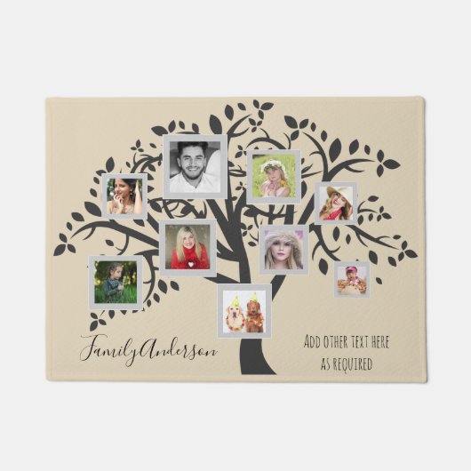 Sjabloon Foto Collage Family Tree - Aangepast Deurmat (Voorkant)
