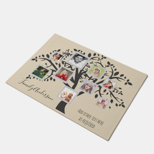 Sjabloon Foto Collage Family Tree - Aangepast Deurmat (Schuin)