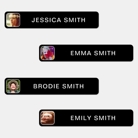 Sjabloon Foto- en naamlabels voor Sticker (Groep)