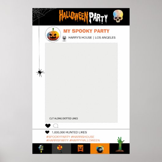 Sjabloon Foto Lijst Halloween Party Poster (Voorkant)