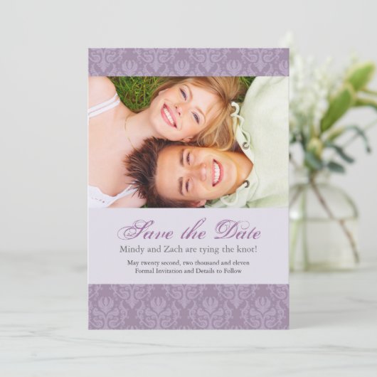 Sjabloon Foto Wedding Invitation (Staand voorkant)