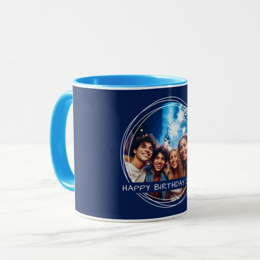 Sjabloon Fotobericht Keepsake Verjaardagsmarine C4 Mok (Voorkant links)