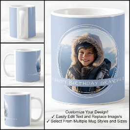 Sjabloon fotoboodschap Aandenken Opa Blauw C410 Koffiemok