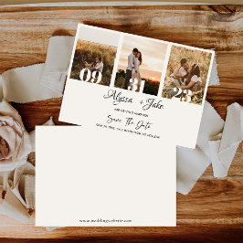 Sjabloon Fotocollage Sla de Datumuitnodiging op Kaart