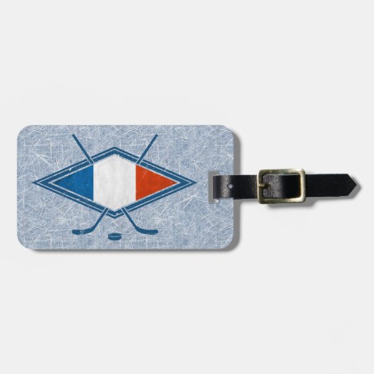 Sjabloon Frans Ice Hockey Bagagelabel (Voorkant horizontaal)