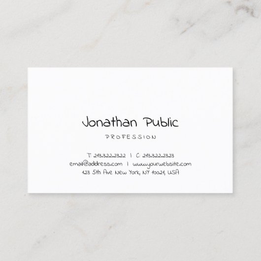 Sjabloon Freehand Script-minimalistisch, eenvoudig Visitekaartje (Achterkant)