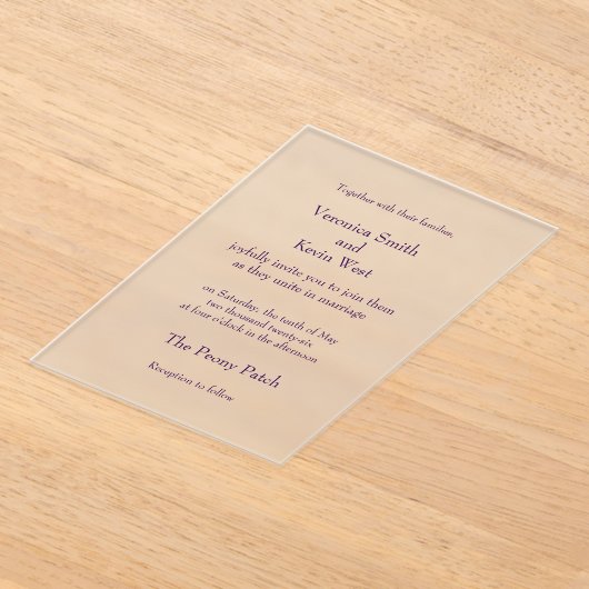 Sjabloon Frosted Acrylic Invitation (Laagn)