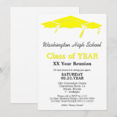 Sjabloon gele gradatiekapens klasse reünie kaart (Voorkant / Achterkant)