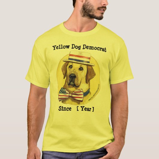  Sjabloon - Gele hond-democraat sinds T-shirt (Voorkant)
