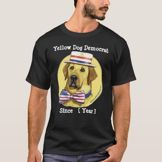  Sjabloon - Gele hond-democraat sinds T-shirt (Voorkant)