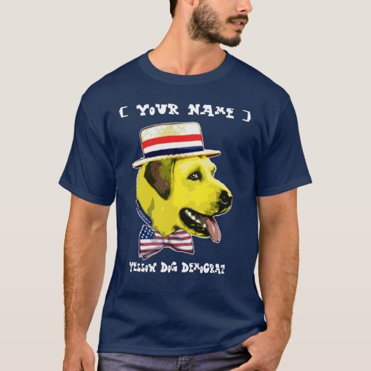  Sjabloon - Gele hond-democraat T-shirt (Voorkant)