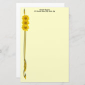 Sjabloon gele ventilatorfoto Filigree Border Briefpapier (Voorkant / Achterkant)