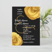 Sjabloon gele zwarte witte Rozen Kaart (Staand voorkant)